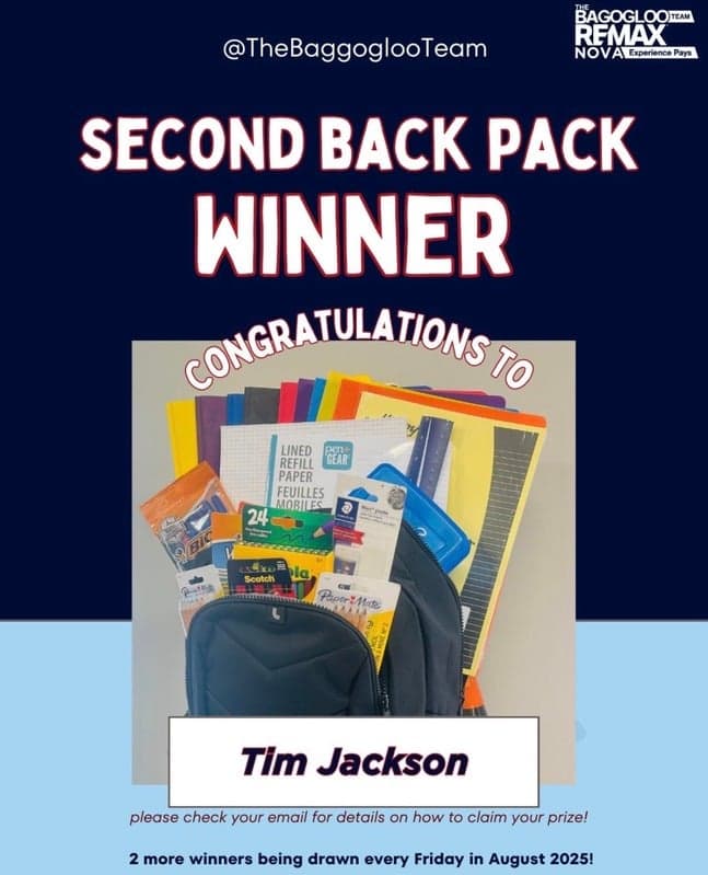 Social media graphic for A Nova Scotia RE/MAX team: Announce a giveaway winner people actually cheer for