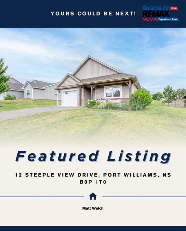Social media graphic for A Nova Scotia RE/MAX team: Give a featured listing a cover-page moment