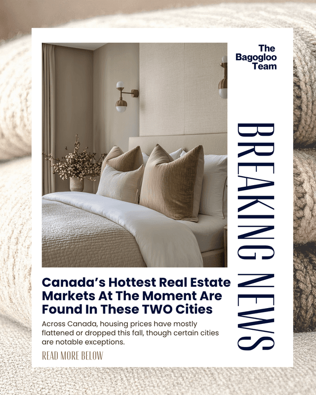 Social media graphic for A Nova Scotia RE/MAX team: Break market news before the group chat does