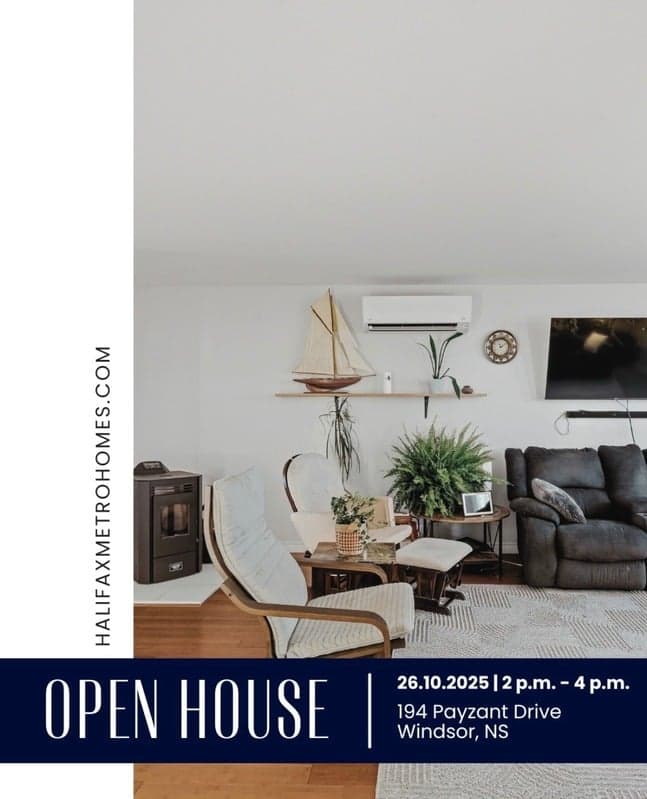 Social media graphic for A Halifax RE/MAX team: An open house invite that respects the listing