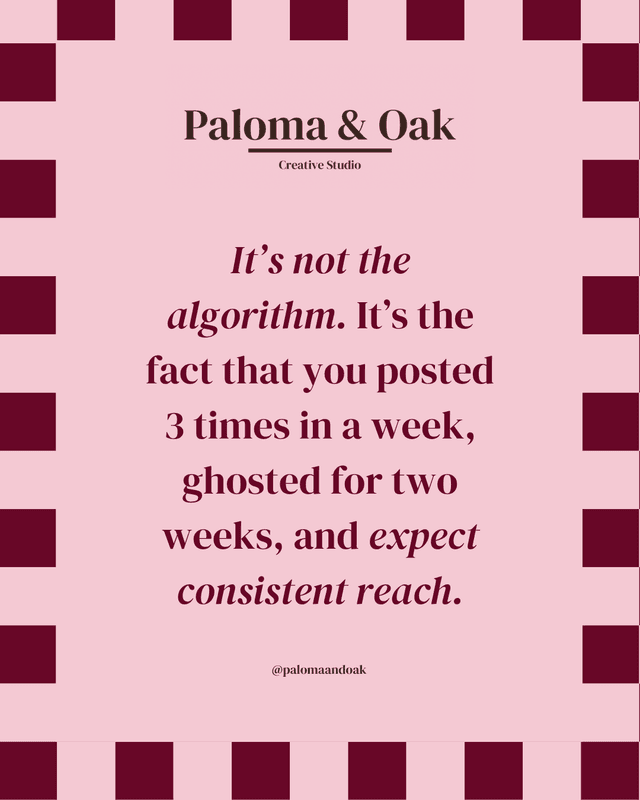 Social media graphic for Paloma & Oak (the studio itself): A hot take in brand type