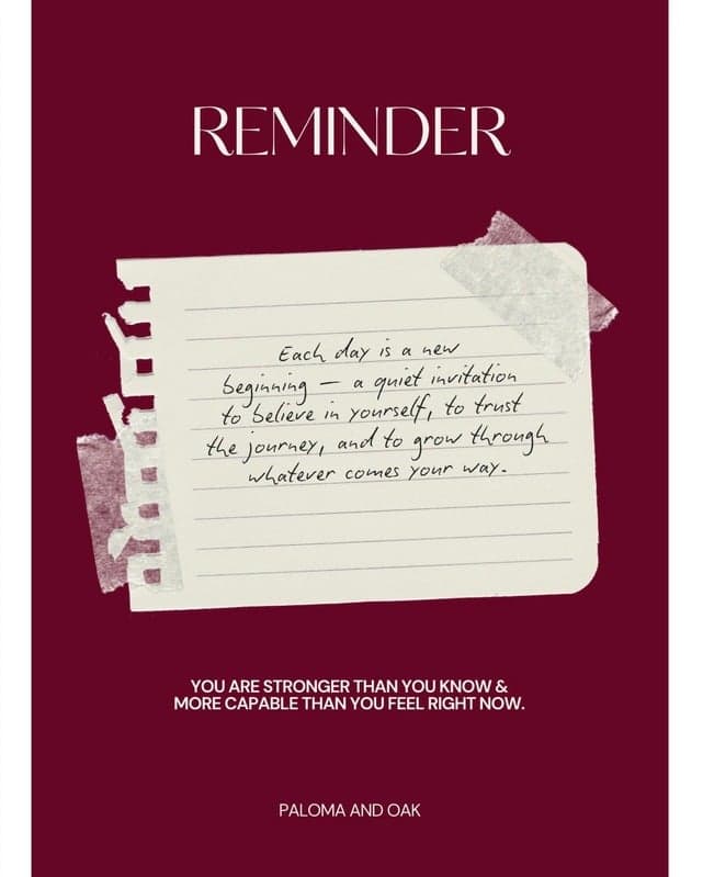 Social media graphic for Paloma & Oak (the studio itself): A quiet reminder card