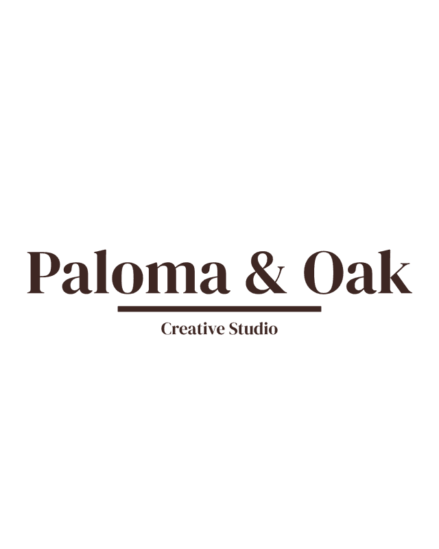 Social media graphic for Paloma & Oak (the studio itself): The studio's own wordmark